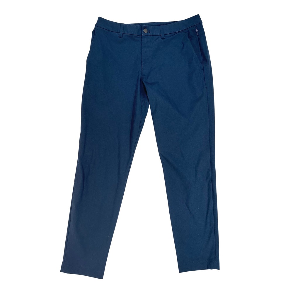Lululemon Mens ABC‎ Slim-Fit Trouser *Warpstreme Blue M5AQYS Size 32